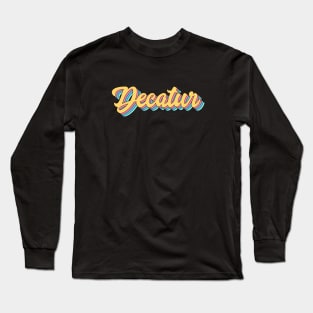 Decatur Retro Yellow Script Long Sleeve T-Shirt